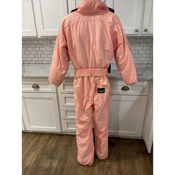 Vintage Nils Ski Suit Womens 8 Pink One Piece Insulated Snow Bib Retro 80s - Picture 7 of 12
